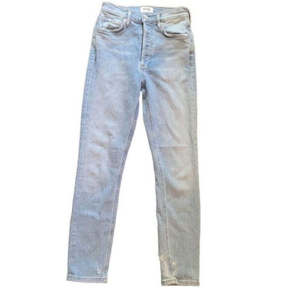 Agolde Jeans Women's 24 Blue Nico High Rise Slim Fit Embark Light Wash - Picture 5 of 5